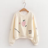 Embroidered sweatshirt women's spring  dress Round neck design sense stitching college style loose and sweet age-reducing top tide - Image 3