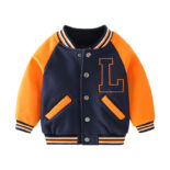 New Cotton Children's Jacket Autumn Clothes Children's Wear Boys Round Neck Stitching Long Sleeve Small Kids Baseball Jersey Jacket - Image 5