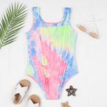 Girls summer color tie-dye jumpsuit new children's letter print vest - Image 2