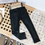 Winter New Stretch Girls Plus Suede Pants Baby Girls Plus Fleece Pants Women's Treasure Stretch Plus Suede Pants - Image 2