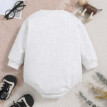 New Cute Baby Boys and Girls Long sleeved Triangle Hoodie Bag Baby Jumpsuit - Image 2