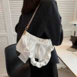 This popular small bag female fashion casual cute bow one shoulder underarm bag - Image 3