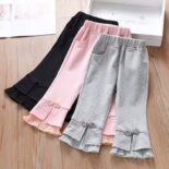 Girls' leggings new cotton spring and autumn pants wear autumn clothes children's clothes baby girls style long pants - Image 2