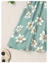 Summer new suspender beach long skirt medium and big children's floral dress high quality parent-child dress - Image 5