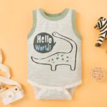 New Summer Cute Baby Boy and Girl Pattern Printed Sleeveless Tank Top Triangle - Image 3