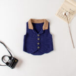 Baby sweaters, vests, boys and girls, lapel tops, cotton sweaters, knitted cardigans, tide vests - Image 2