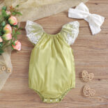 Summer new minimalist   baby girls and newborns, three family climbing clothes and jumpsuits