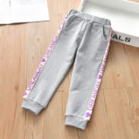 Girls' pants spring and autumn wear children's versatile slacks new fashion autumn webbing sweatpants - Image 2