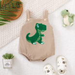 Cross-border infant neutral corduroy dinosaur towel embroidered suspender Ha Yi E2425