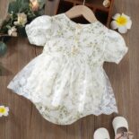 New Baby Girl Lace Mesh Printed Dress - Image 3