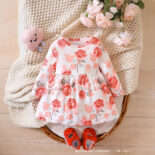 New baby full print multi-colored cute long-sleeved dress - Image 4