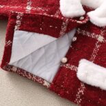 Girl's Little Fragrance Suit Autumn and Winter New Children's Plaid Two-Piece Skirt Wool Jacket Set - Image 8