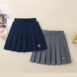 Skirt girl's autumn style college style parent-child dress pleated high-waisted short skirt - Image 2