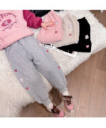 Girls fleece pants autumn winter new sweatpants for small children thickened slacks winter children's sweatpants - Image 2