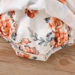 Autumn New Baby Girl Printed Princess Clothes+Headscarf - Image 3