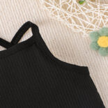 Fashion baby striped triangle summer new fashion casual suspender solid color - Image 15