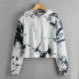 Autumn new long-sleeved sweater tie-dye printing hat T-shirt top - Image 4
