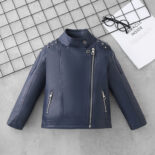 Children's leather coat spring and autumn new of the boy's leather jacket fashion children's leather jacket