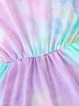 Girls fashion casual tie-dye print short sleeve t-shirt jumpsuit - Image 5