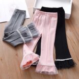 Girls' Spring and Autumn Flared Pants Girls Version Tight Leggings, Baby Casual Casual Children's Autumn Pants - Image 2