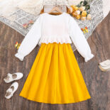 Girls' suits style short irregular tops Slip dress sets spring children's clothing - Image 3