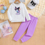 Girls Outfit Autumn Clothes New Internet Celebrity Fashionable Little Girl Spring and Autumn Children's Sweatshirt Two-Piece Trend