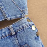 Children's clothing girls denim suits, summer new ins, fashion children's suspender skirts, 2-piece set - Image 7