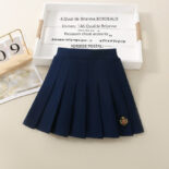 Skirt girl's autumn style college style parent-child dress pleated high-waisted short skirt - Image 4