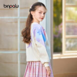 Children's Clothing Girls Spring Wear Long Sleeve Sweatshirt New Round Neck Embroidery Wing Printed Tops - Image 2