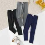Girls' solid color leggings spring and summer new small and medium-sized children wear long pants in three packs
