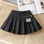 Girls' Woolen Pleated Skirt  for Kids Versatile Skirt for Kids Wear - Image 3