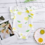 New Summer Baby Newborn Clothes Printed Lemon Flying Sleeve Clothes Baby - Image 3