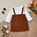 Children's Wear New Children's and Girls' Fake Two Pieces of Corduroy Girls' Dress - Image 2