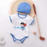 Summer new infant short sleeve slam dunk summer thin casual one-piece bag suit - Image 3
