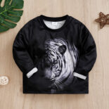 Boys sweatshirt top spring autumn tiger boy baby boy long sleeve t-shirt Tyrannosaurus rex print