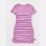 Middle and large children's summer new slim tight small fresh short sleeve hip skirt dress - Image 2