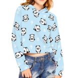 Girls' Autumn Sweatshirt New Style Short Hooded Top Fashion Shirt One piece - Image 4