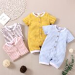 leisure new summer baby boys and girls striped jumpsuit