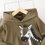 Boys' hooded sweatshirt Spring and Autumn style new small and medium-sized children's loose casual pullover animal tops children's clothing - Image 4