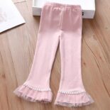 Girls' Spring and Autumn Flared Pants Girls Version Tight Leggings, Baby Casual Casual Children's Autumn Pants - Image 4
