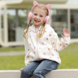 Children's clothing for girls new spring and autumn jacket long sleeve solid color jacket slim fit cartoon fashion hooded zipper - Image 3