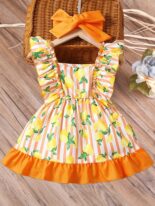 New summer baby girl floral lace suspender with small, fresh, sweet and cute princess countryside style dress for girls