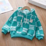 Girls' sweatshirt spring new foreign style baby girl long sleeve hooded top fashionable small and medium set spring and autumn coat - Image 5