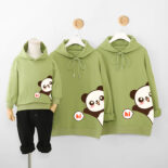 Lemon parent-child clothes spring and autumn animal hooded sweatshirt family of three or four family pack courtesy panda - Image 5