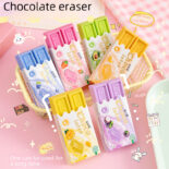 Cute, fun, creative, chocolate simulation eraser, kindergarten students, stationery, less crumbs, large chunks, wipe clean