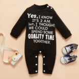 Girls New Boys and Babies Letter Printing Long sleeved Children's and Children's Baby Long Legs jumpsuit Children's clothing - Image 3