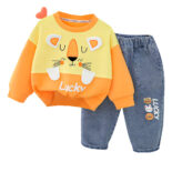 Baby autumn suit new boy cartoon long sleeve two-piece set children's girl suit - Image 5