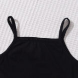 Fashionable solid color long-sleeved cover-up + camisole + plaid skirt three-piece set - Image 4