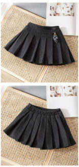 Girls' Woolen Pleated Skirt  for Kids Versatile Skirt for Kids Wear - Image 6