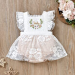 Summer new embroidered lace camisole for newborns, baby triangle clothes